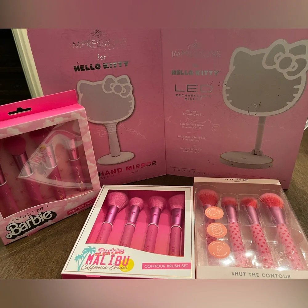 Barbie Brushes and Hello Kitty Mirror